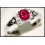 18K White Gold Ruby Gemstone and Diamond Ring [RS0103]