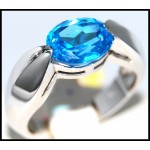 Unique Gemstone Blue Topaz Ring 14K Yellow Gold [RR0045]