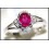 18K White Gold Natural Ruby and Diamond Solitaire Ring [RS0105]