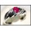 18K White Gold Twist Design Diamond and Ruby Ring [RS0111]