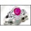 Diamond and Genuine Ruby Solid 18K White Gold [RS0127]