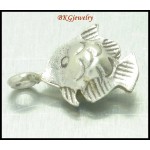 3x Fish Charms Wholesale Hill Tribe Silver Jewelry Supplies [KC023]