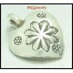 5x Hill Tribe Silver Heart Charms Wholesale Jewelry Findings [KC032]