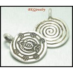 3x Wholesale Hill Tribe Silver Charms Engrave Jewelry Findings [KC016]