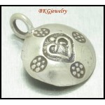 3x Hill Tribe Silver Heart Engrave Jewelry Findings Charms [KC020]
