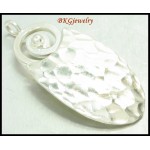 1x Oval Karen Hill Tribe Silver Pendant Hammered Jewelry Findings [KC026]