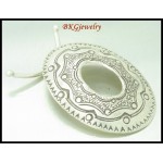 1x Oval Karen Engrave Findings Toggles Thai Hill Tribe Silver [KH012]