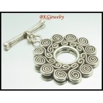 1x Jewelry Findings Coil Toggles Hill Tribe Silver Wholesale [KH168]