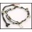Hill Tribe Silver Charm Bracelet Waxed Cotton Cord Weaving [KH166]