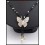 Hill Tribe Silver Butterfly Waxed Cotton Cord Handmade Necklace [KH127]