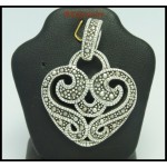 Sterling Silver Electroforming Fashion Marcasite Heart Pendant [MP031]