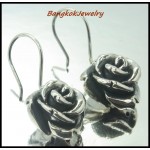 Electroforming Jewelry 925 Sterling Silver Rose Earrings [ME022]