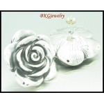 Wholesale Large Rose Electroforming 925 Sterling Silver Earrings [ME038]