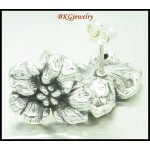 925 Sterling Silver Jewelry Electroform Flower Earrings [ME085]