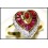 18K Yellow Gold Diamond and Ruby Stunning Heart Ring [RF0031]