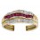 18K Yellow Gold Diamond and Ruby Emerald Sapphire Stacking Ring [RT0002]