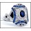 Oval Blue Sapphire Diamond Accents 18K White Gold Antique Ring Style [RA0005]