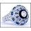 0.34 Carat Round Diamond Blue Sapphire Solid 18K White Gold Antique Ring [RA0012]