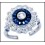 0.24 Carat Diamond and Blue Sapphire Accents 18K White Gold Antique Ring [RA0014]