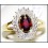 Exclusive Diamond and Ruby Solitaire Ring Solid 18K Yellow Gold [R0136]