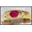 Stunning Genuine Ruby Diamond 18K Yellow Gold Solitaire Ring [R0088]