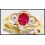 Natutal Ruby Diamond 18K Yellow Gold Solitaire Ring [R0100]