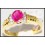 Stunning Ruby Solitaire Ring Genuine Diamond 18K Yellow Gold [R0115]