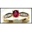 Genuine Ruby 18K Yellow Gold Stunning Diamond Solitaire Ring [R0128]