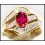 Exclusive Diamond 18K Yellow Gold Stunning Ruby Solitaire Ring [RB0015]