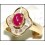 18K Yellow Gold Ruby Diamond Gorgeous Cocktail Ring [RB0016]