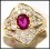 Stunning Diamond and Natural Ruby Ring Solid 18K Yellow Gold [RB0021]