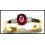 18K Yellow Gold Solitaire Ring Genuine Ruby Diamond [RS0002]