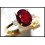 Ruby Ring Natural Diamond 18K Yellow Gold Solitaire [RS0002B]