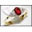 Solitaire Ruby 18K Yellow Gold Ring Natural Diamond [RS0012]
