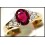 18K Yellow Gold Solitaire Genuine Ruby Diamond Ring [RS0013]