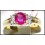Ruby 18K Yellow Gold Diamond Genuine Solitaire Ring [RS0019]