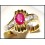 Solitaire Diamond Stunning Ruby 18K Yellow Gold Ring [RS0022]