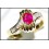 Solitaire Diamond Stunning Ruby 18K Yellow Gold Ring [RS0022]