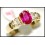 Diamond Gorgeous Ruby 18K Yellow Gold Solitaire Ring [RS0040]