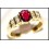 Diamond Stunning 18K Yellow Gold Solitaire Ruby Ring [RS0075]