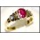 Ruby Solitaire Stunning Diamond Ring 18K Yellow Gold [RS0089]