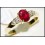 18K Yellow Gold Solitaire Diamond Stunning Ruby Ring [RS0094]