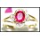 Stunning Ruby Diamond 18K Yellow Gold Ring Solitaire [RS0105]