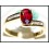 18K Yellow Gold Ruby Diamond Solitaire Gorgeous Ring [RS0106]