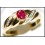 18K Yellow Gold Diamond Ruby Gorgeous Solitaire Ring [RS0111]