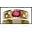 Diamond Solitaire Gorgeous Ruby Ring 18K Yellow Gold [RS0112]