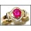 Solitaire Exclusive Ruby Diamond Ring 18K Yellow Gold [RS0127]