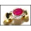 Diamond Ruby Solitaire Gorgeous 18K Yellow Gold Ring [RS0129]