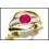 Diamond Solitaire Ruby Stunning Ring 18K Yellow Gold [RS0131]