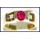 Diamond Solitaire Ruby Genuine 18K Yellow Gold Ring [RS0146]